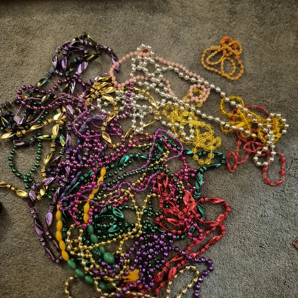 20 Assorted necklace beads for Mardi gras brand new never used